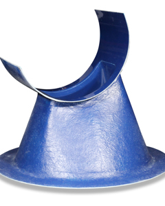 Funnel GRP blue for silo boot for silo